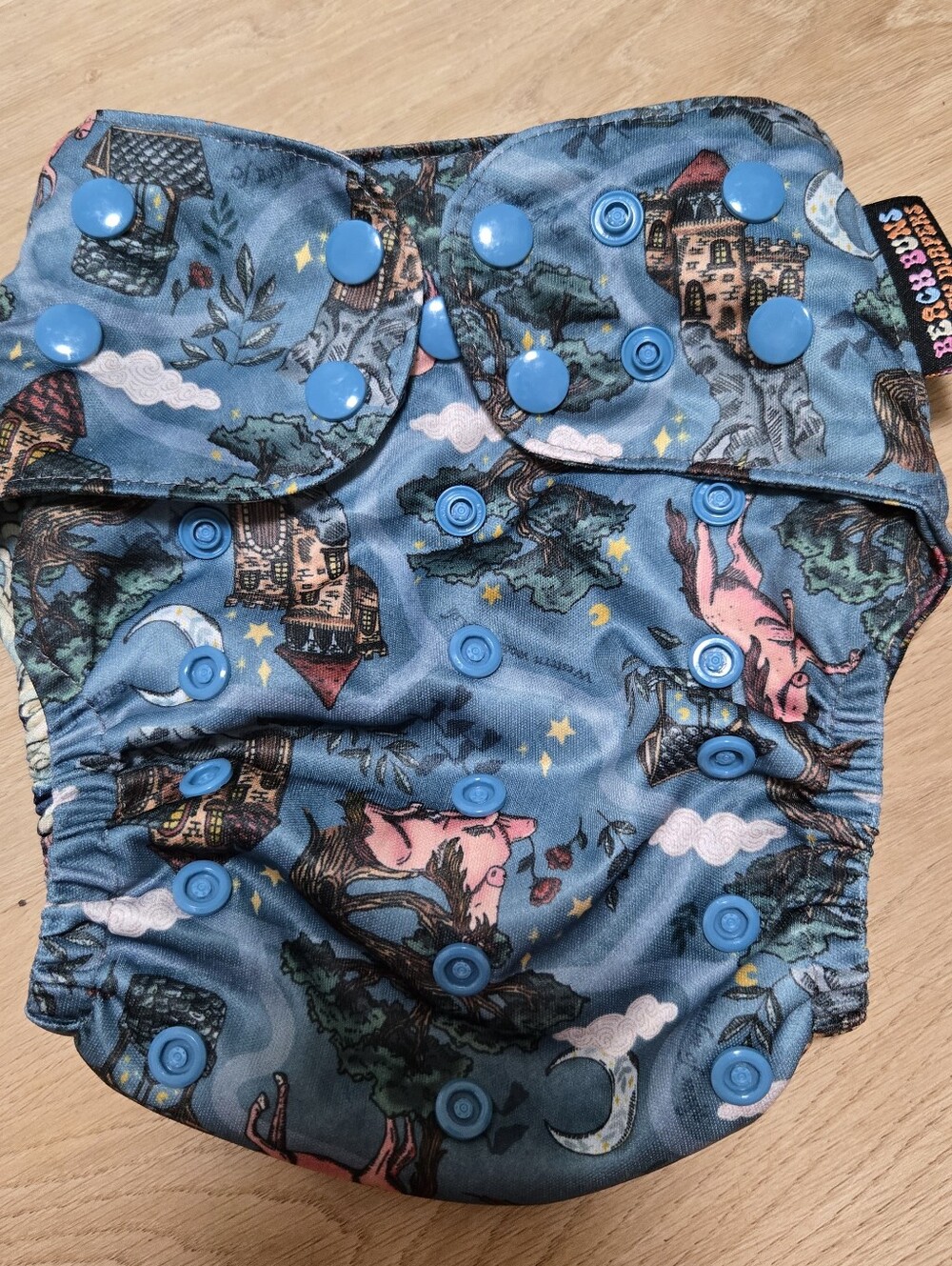 Beach buns one size pocket cloth diaper fantasy print